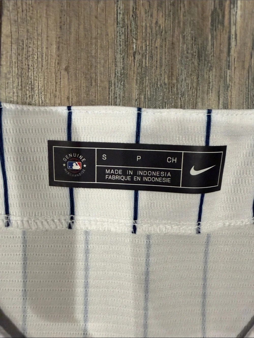 Nike White Pinstripe Yankees Jersey Custom with Blue Rhinestone Logo #99 #Rare